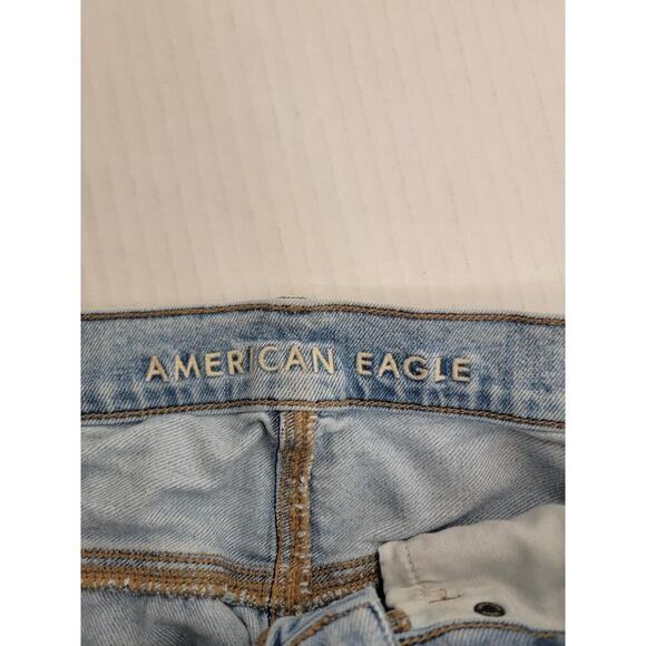 AMERICAN EAGLE Baggy Jeans Womens Sz 2 High Rise Distressed Destroy Straight - Picture 6 of 11